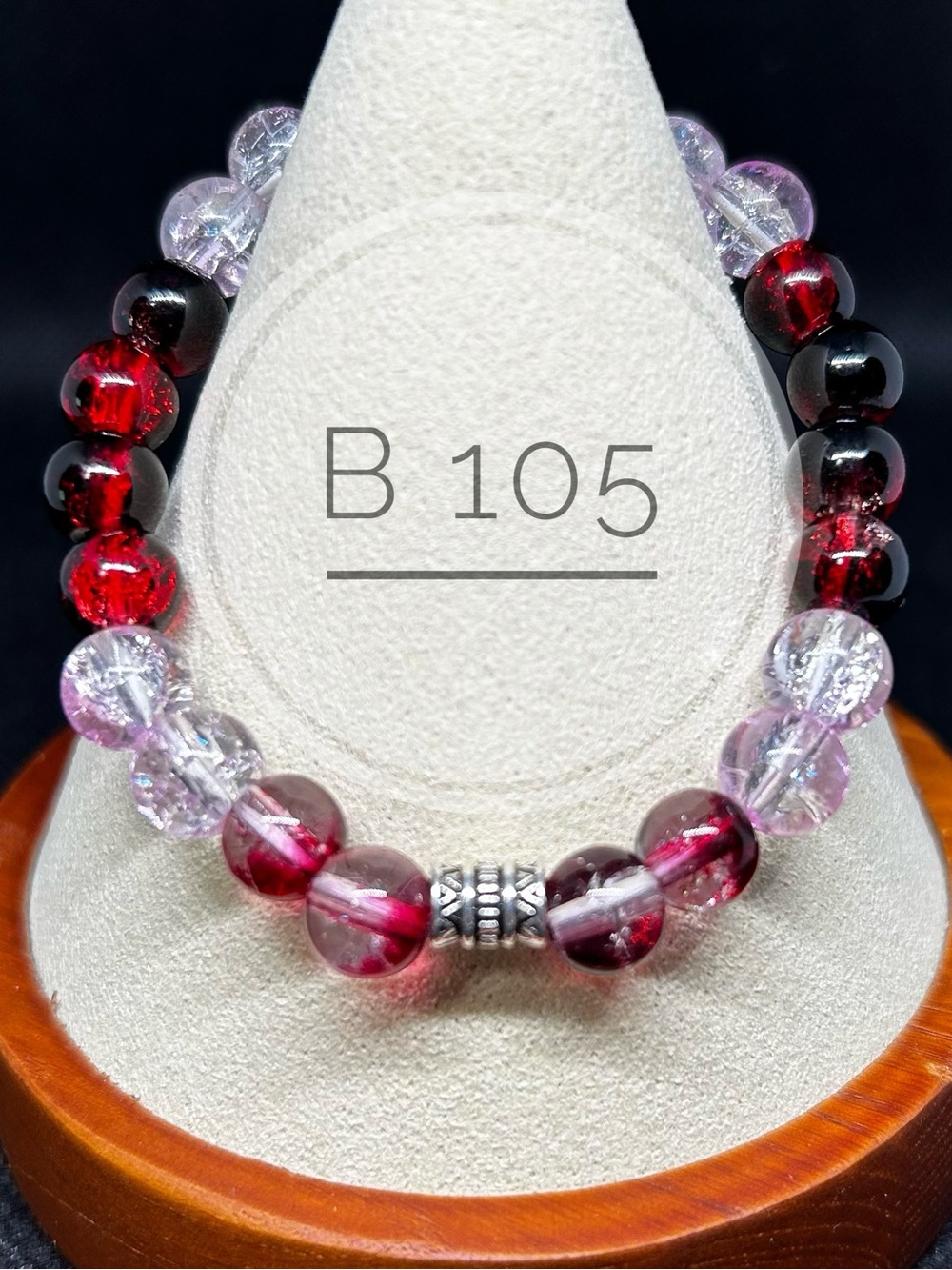 Red Beaded Stretch Bracelet